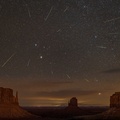 Geminid meteor shower over Monument Valley, Arizona, USA